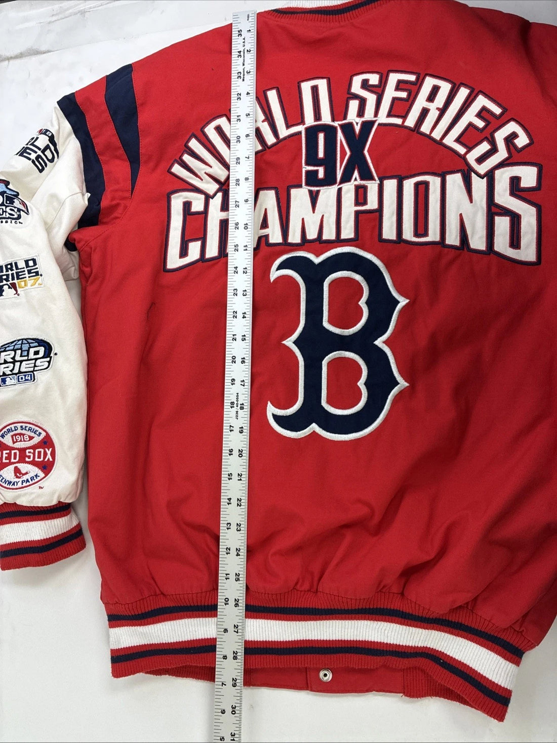 Boston Red Sox 9x World Series Champs Patch Varsity Jacket Size Medium MLB