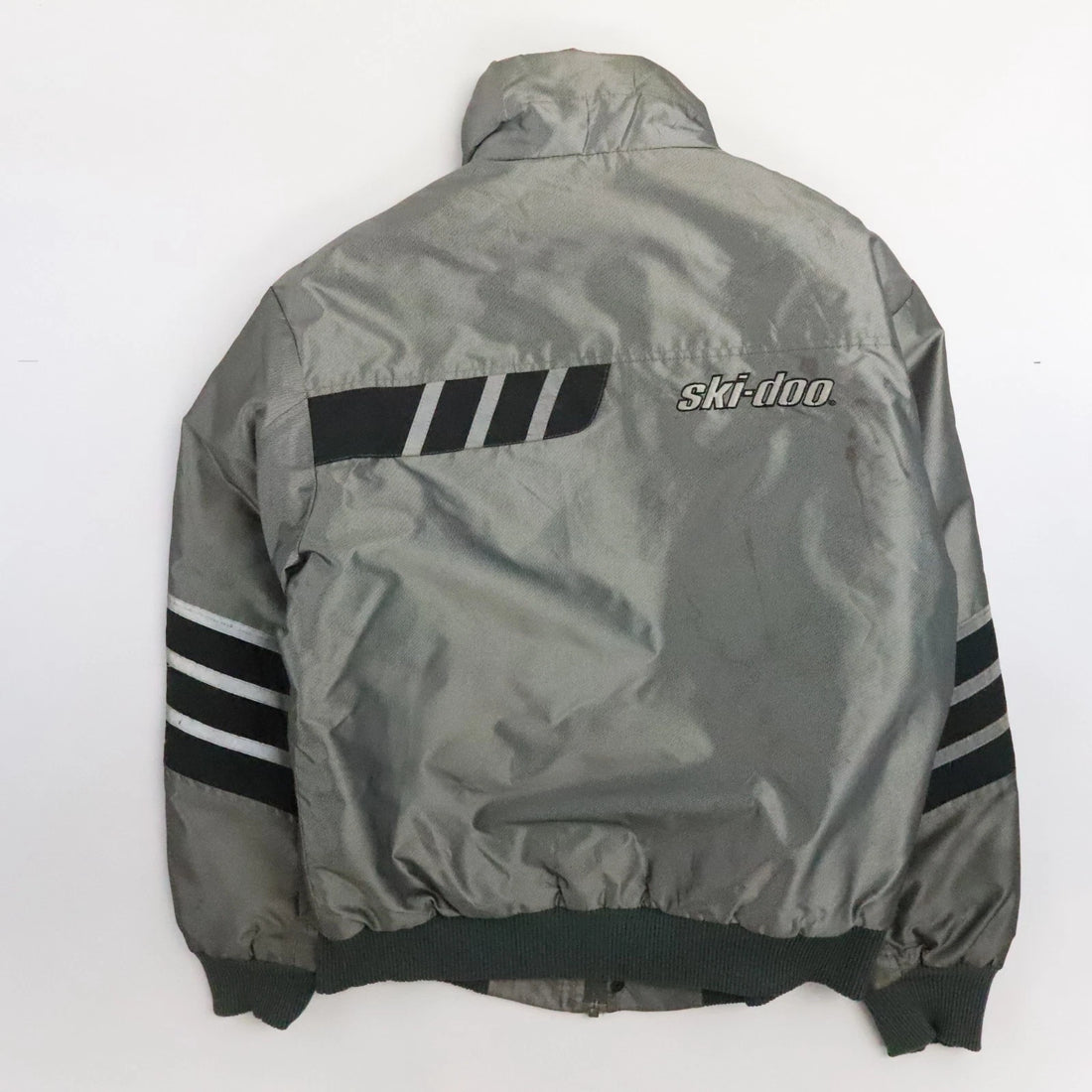 Vintage Ski-Doo Snowmobile Racing Jacket Size 42 Gray Insulated