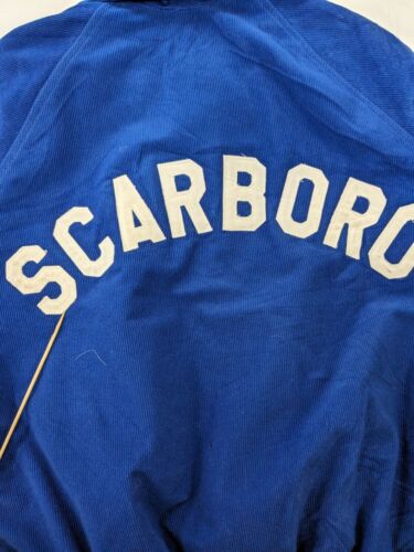 Vintage Scarboro Corduroy Bomber Jacket Size Small Blue
