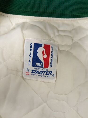 Vintage Boston Celtics Starter Satin Bomber Jacket Size Large NBA