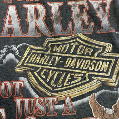 Vintage 3D Emblem I Own A Harley Not Just A T-Shirt Large 1988 80s