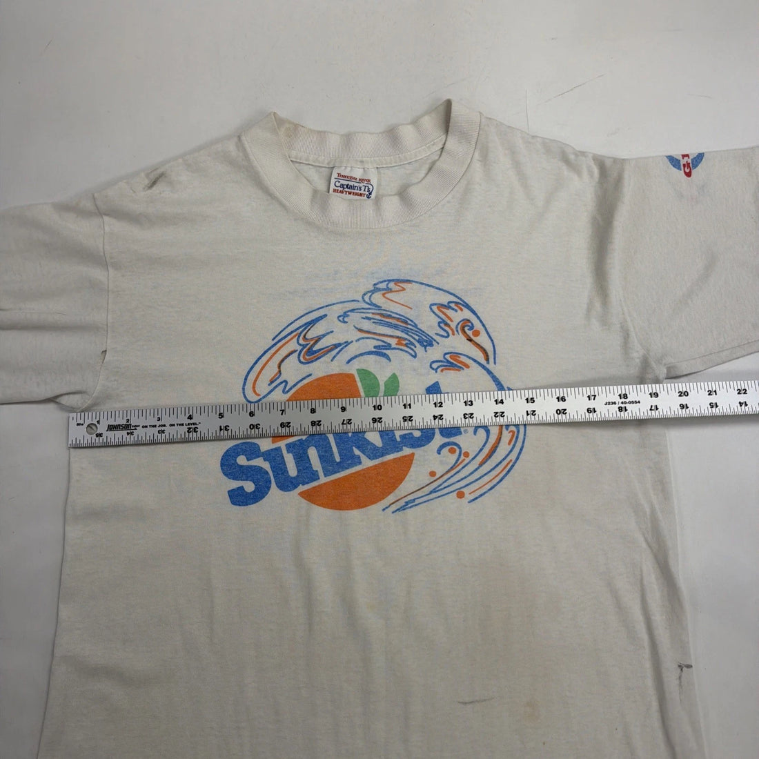 Vintage Sunkist Tennis T-Shirt Size Large Double Sided 80s