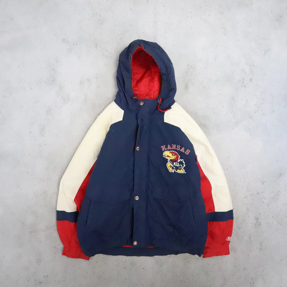 Kansas Jayhawks Mirage Puffer Jacket Size XL Vintage 90s NCAA