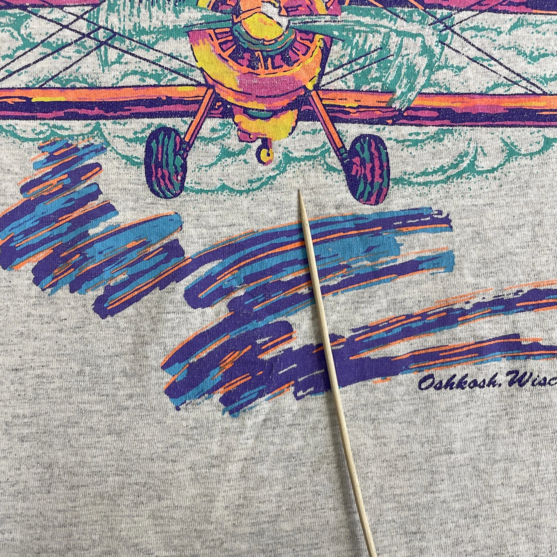 Vintage Oshkosh 1992 Fly-In Plane T-Shirt Size XL 90s