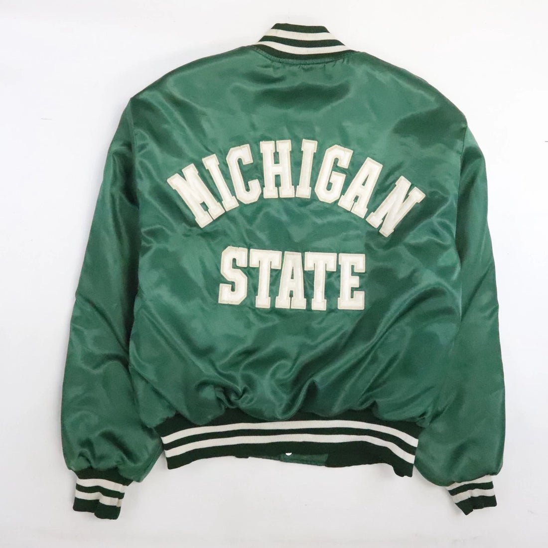 Vintage Michigan State Spartans Holloway Satin Bomber Jacket Size Medium NCAA