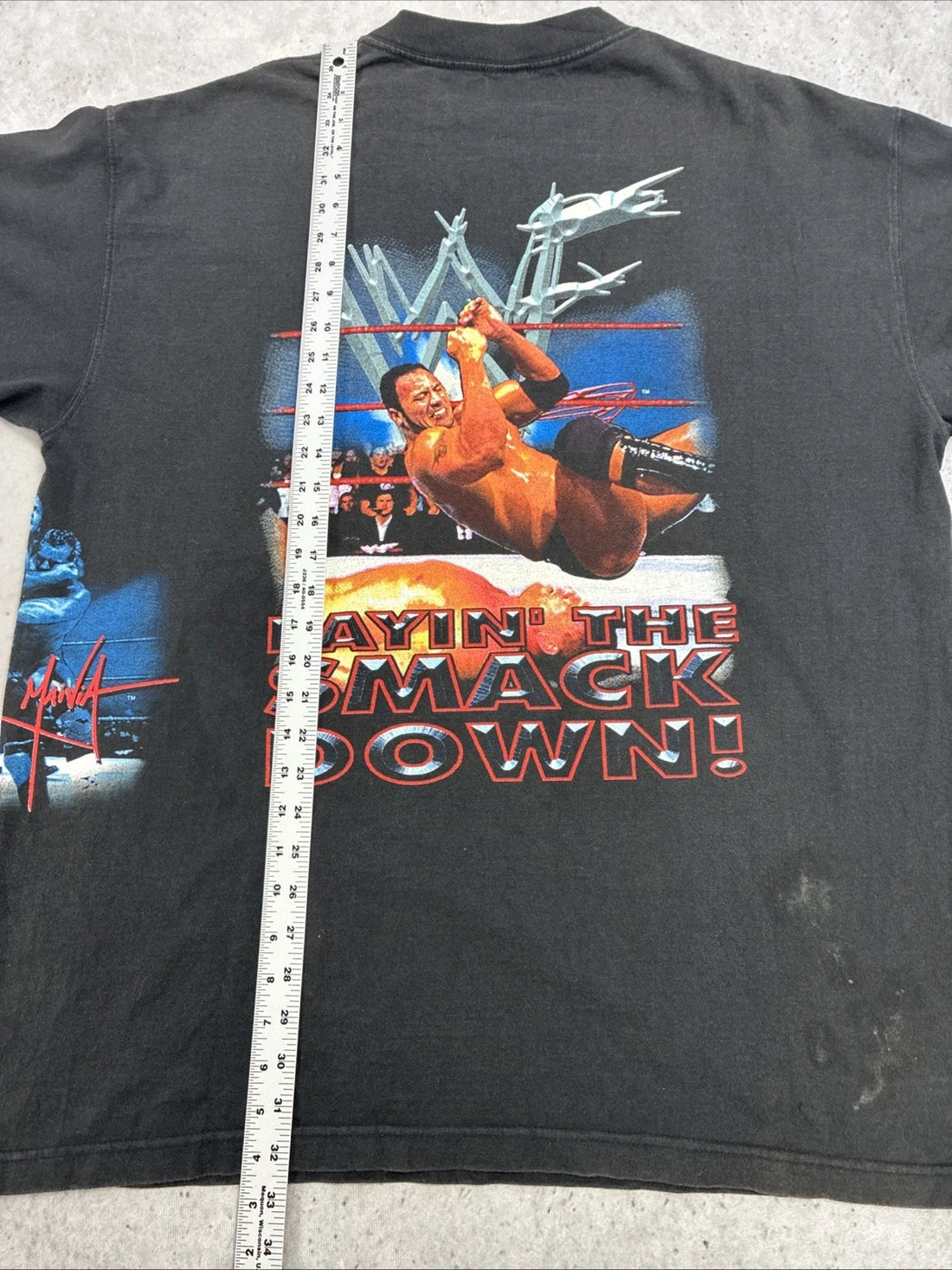 Vintage The Rock Wrestling T-Shirt Size XL 1999 90s WWF WWE