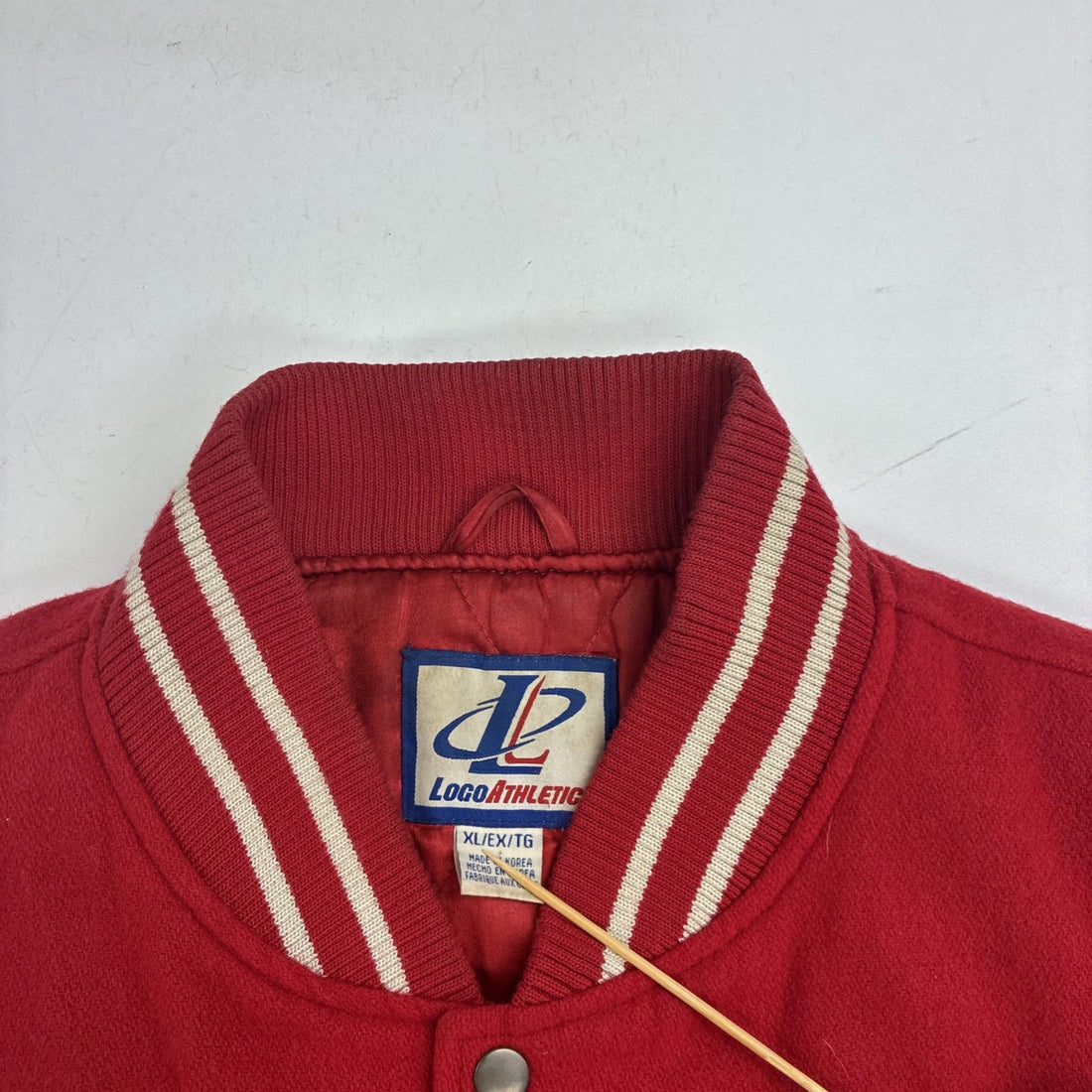 Wisconsin Badgers Logo Athletic Leather Wool Varsity Jacket Size XL NCAA