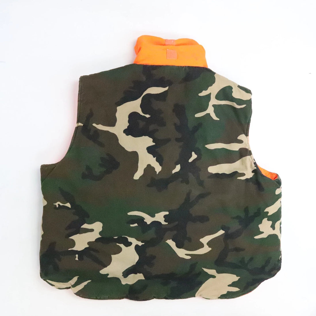 Vintage Woodland Camo Vest Jacket Size Large Reversible