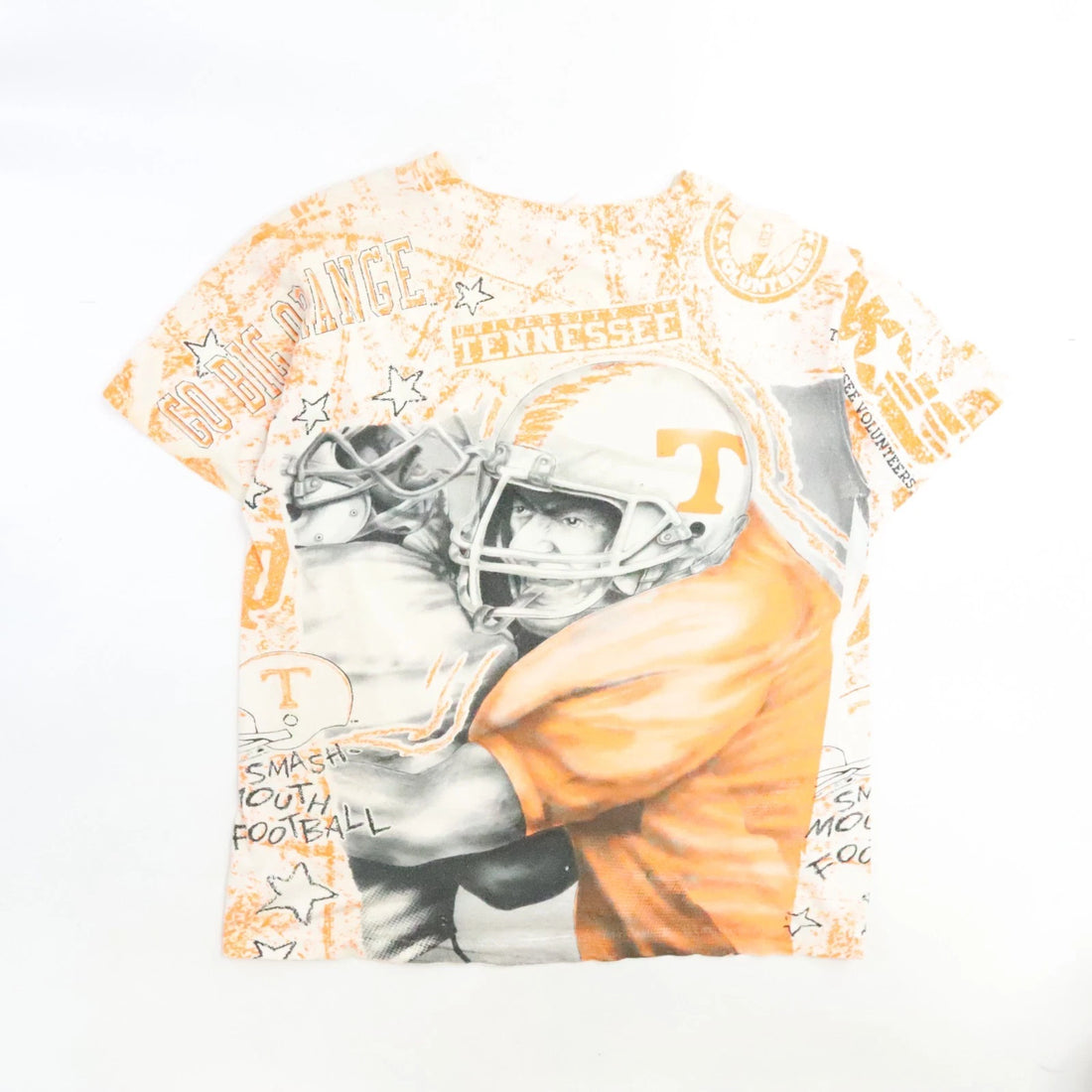 Vintage Tennessee Volunteers Football T-Shirt Size Large All Over Print 90s NCAA