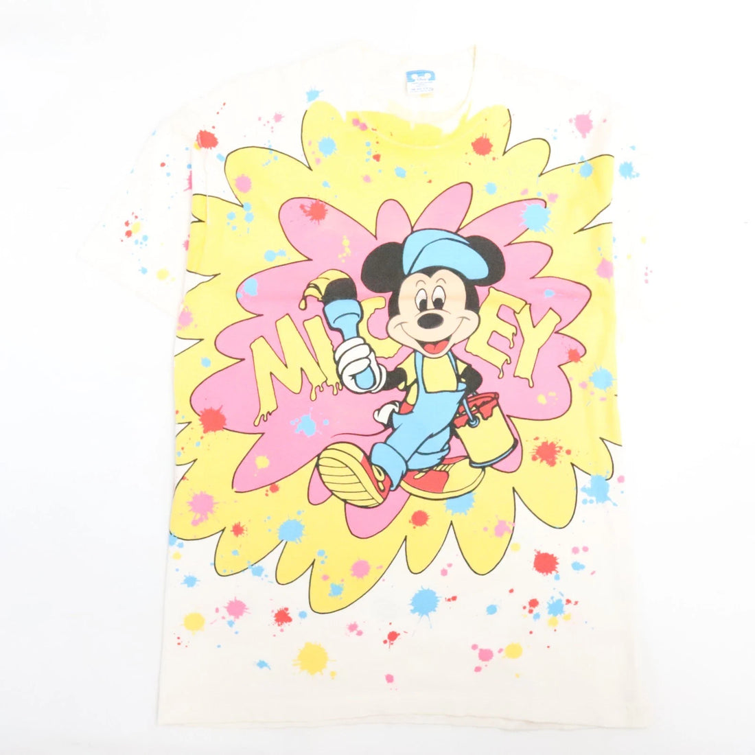 Vintage Mickey Mouse Paint Disney T-Shirt One Size Fits All Over Print