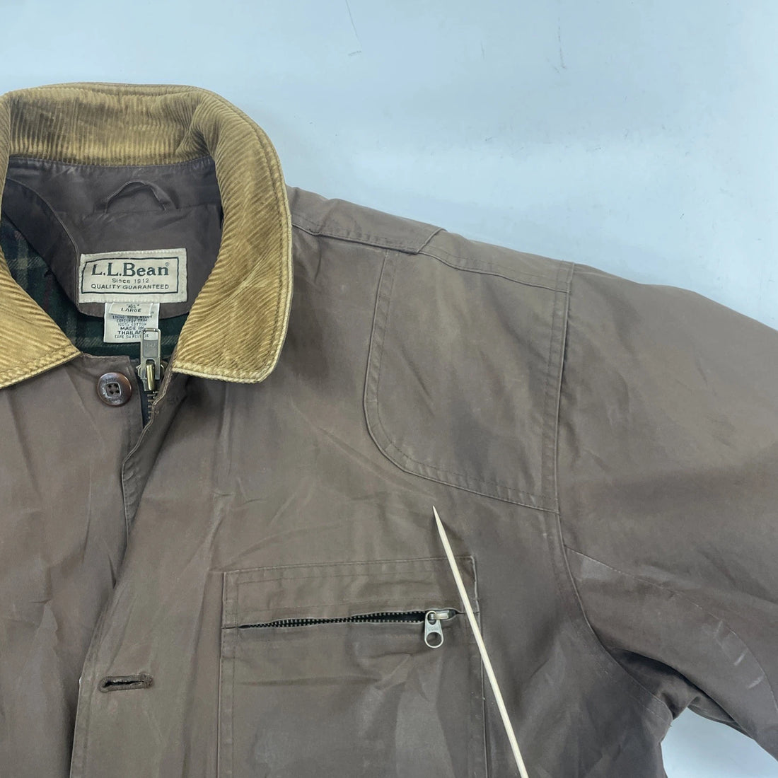 L.L. Bean Waxed Barn Chore Coat Work Jacket Size Large Brown