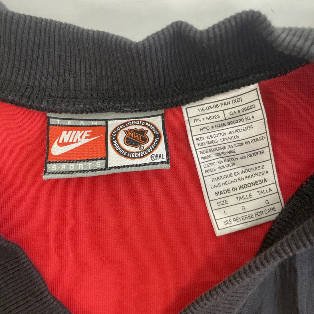 Vintage Detroit Red Wings Street Nike Jersey Sweatshirt Size Large NHL