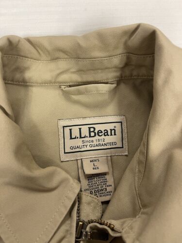 Vintage LL Bean Harrington Jacket Size Large Beige