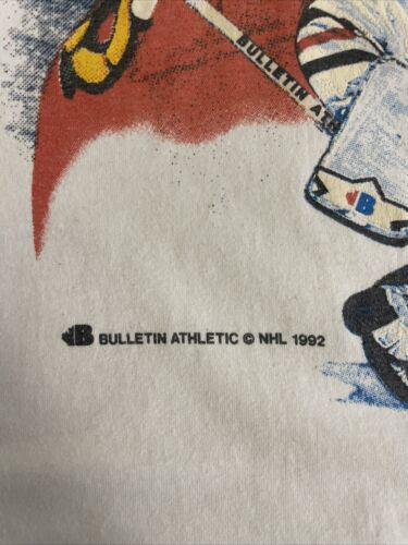 Vintage Chicago Blackhawks Wrap Around Bulletin T-Shirt One Size 1992 90s NHL