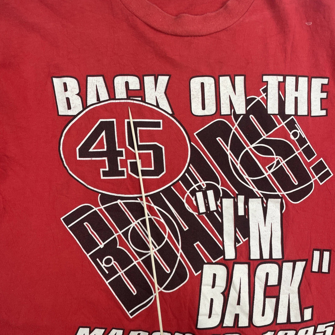 Vintage Chicago Bulls Michael Jordan I'm Back Number 45 T-Shirt Large 90s NBA
