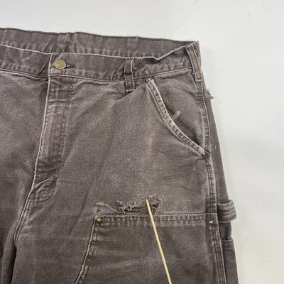 Vintage Carhart Canvas Carpenter Double Knee Work Pants Size 38 X 34 Brown
