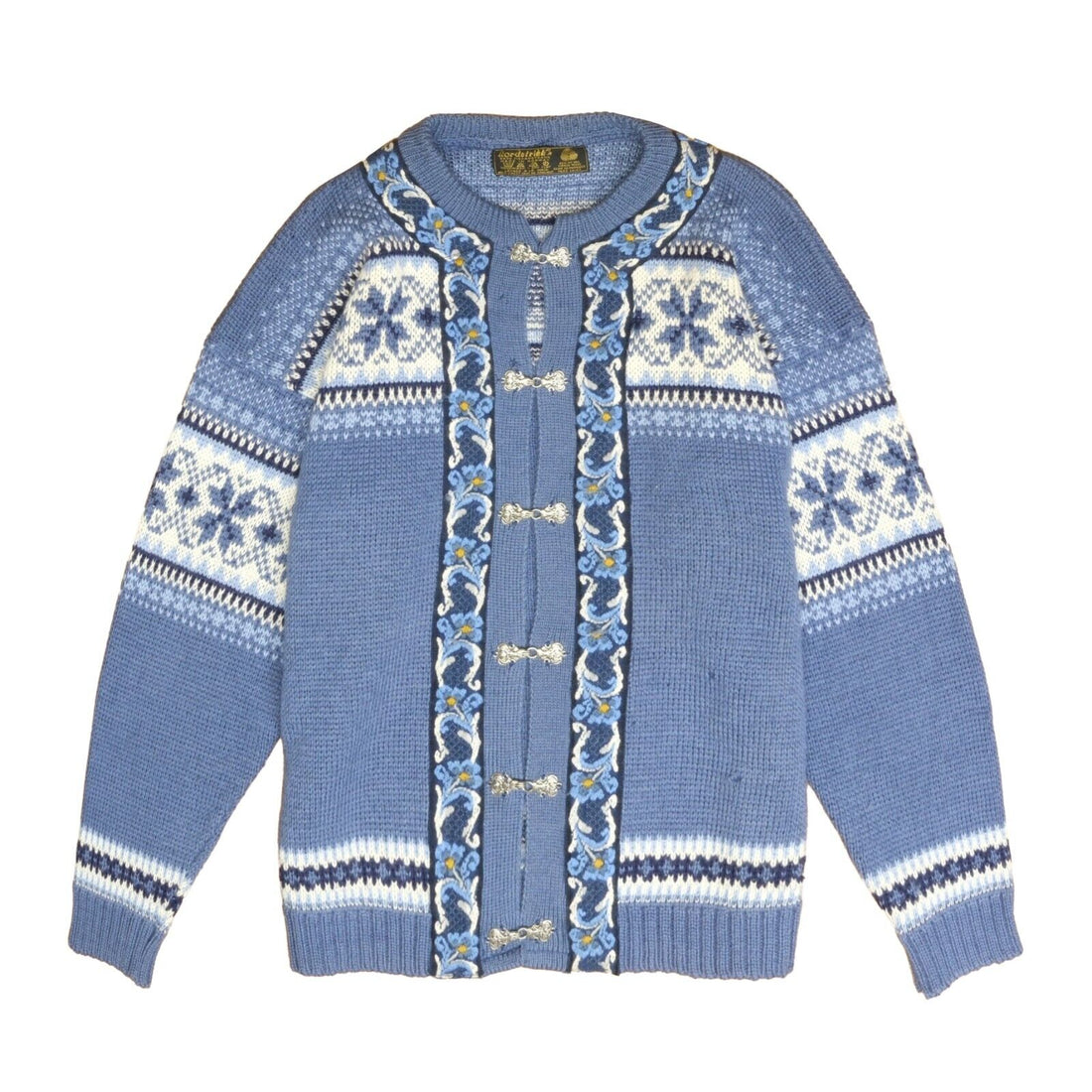 Vintage Nordstrikk Wool Knit Cardigan Sweater Size Small Fair Isle