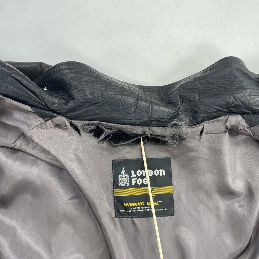 Vintage London Fog Leather Bomber Jacket Size XL Black