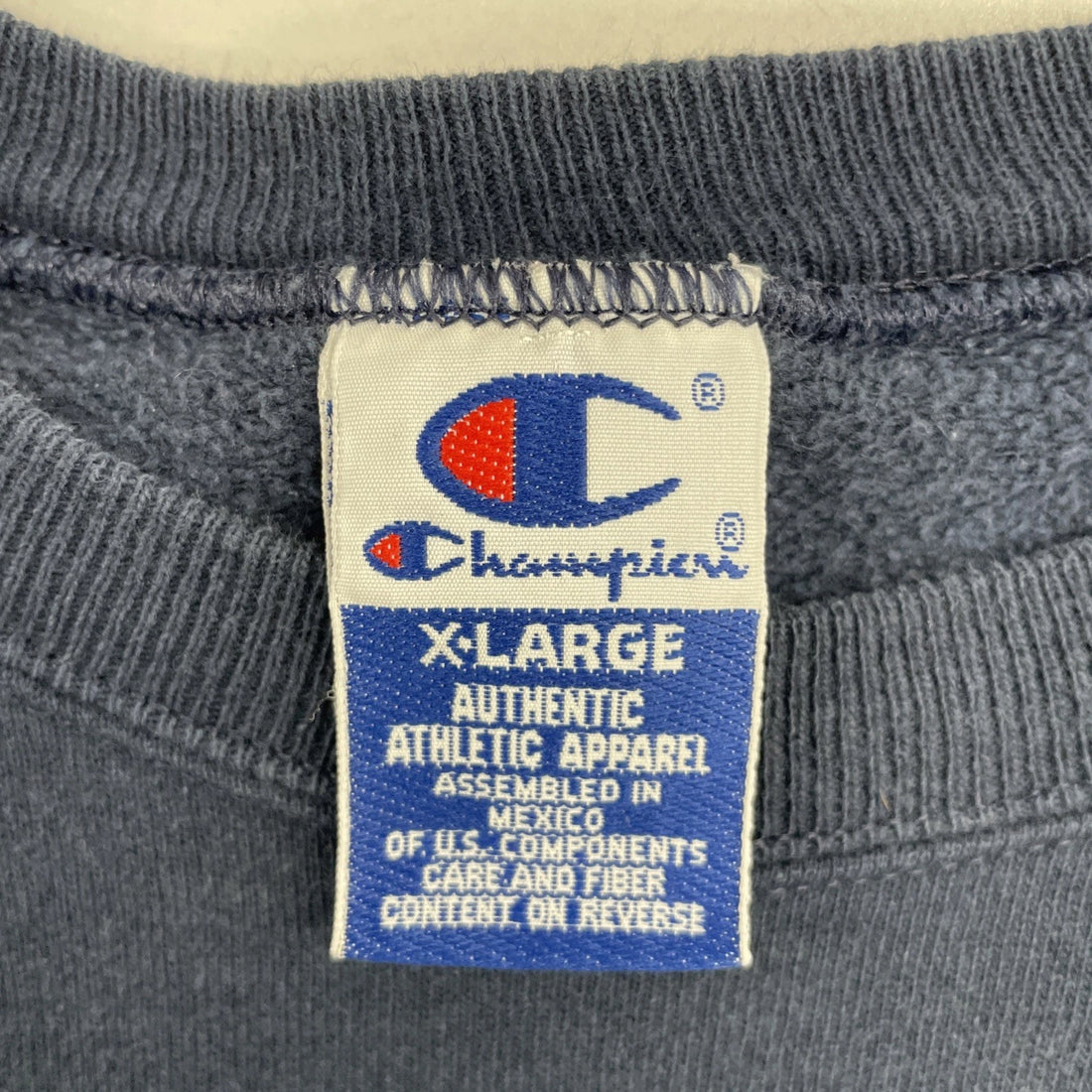 Vintage Champion Spell Out Crewneck Sweatshirt Size XL Blue 90s