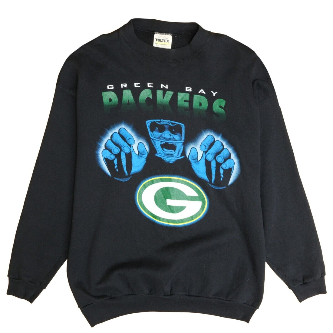 Vintage Green Bay Packers Sweatshirt Crewneck Size XL Black 90s NFL