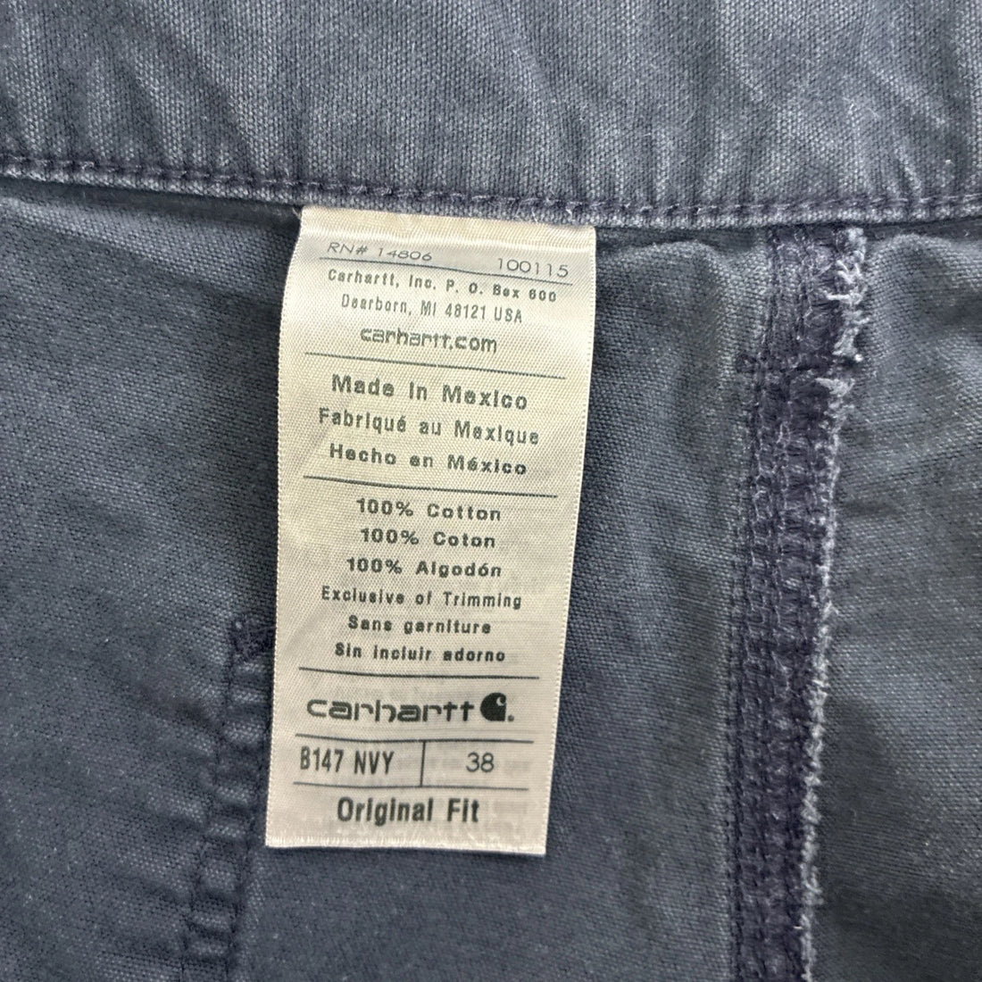 Carhartt Cargo Work Shorts Size 38 B147 NVY Blue