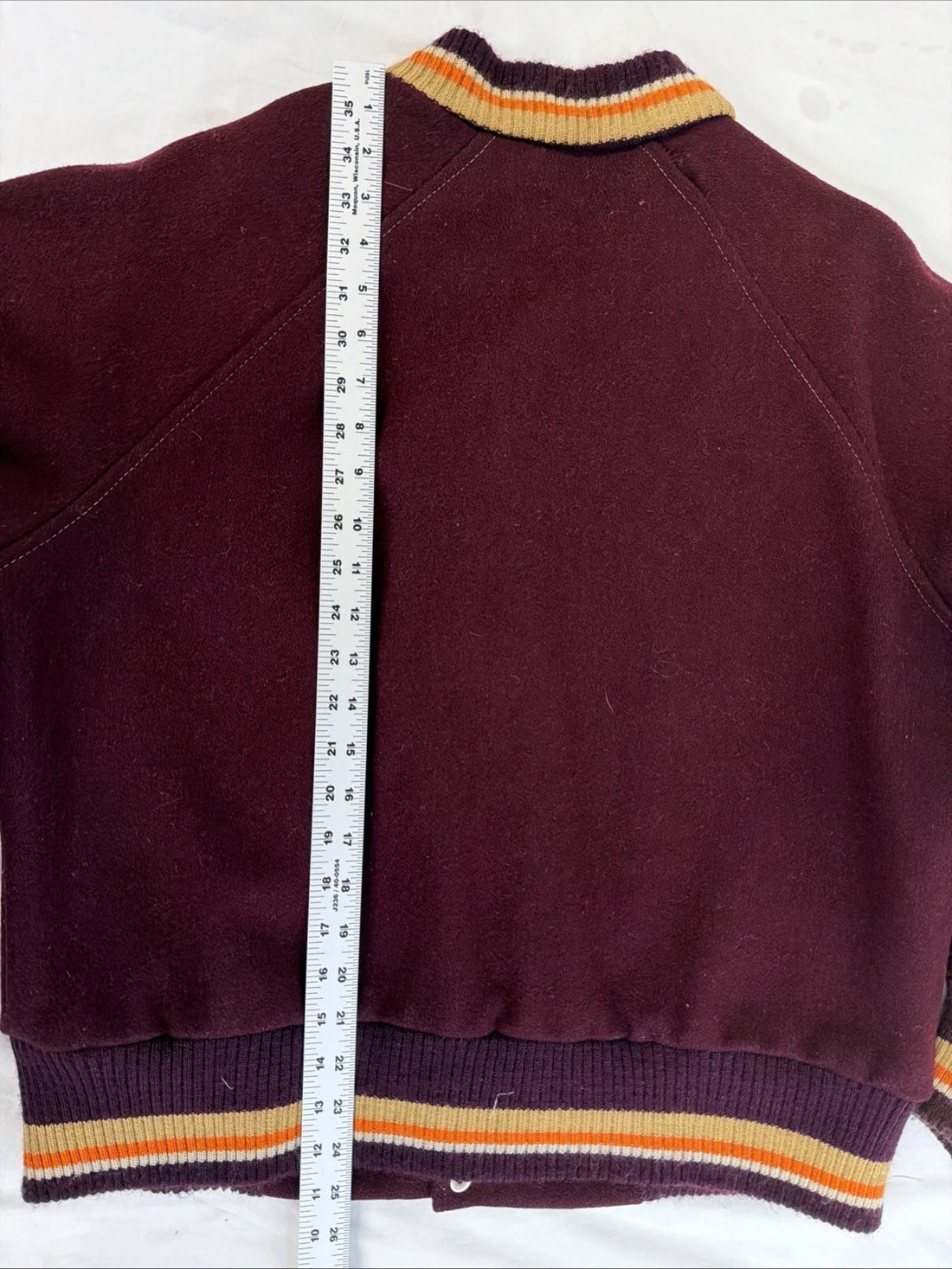 Vintage Steelers Steelmark Wool Varsity Jacket Size XL Burgundy