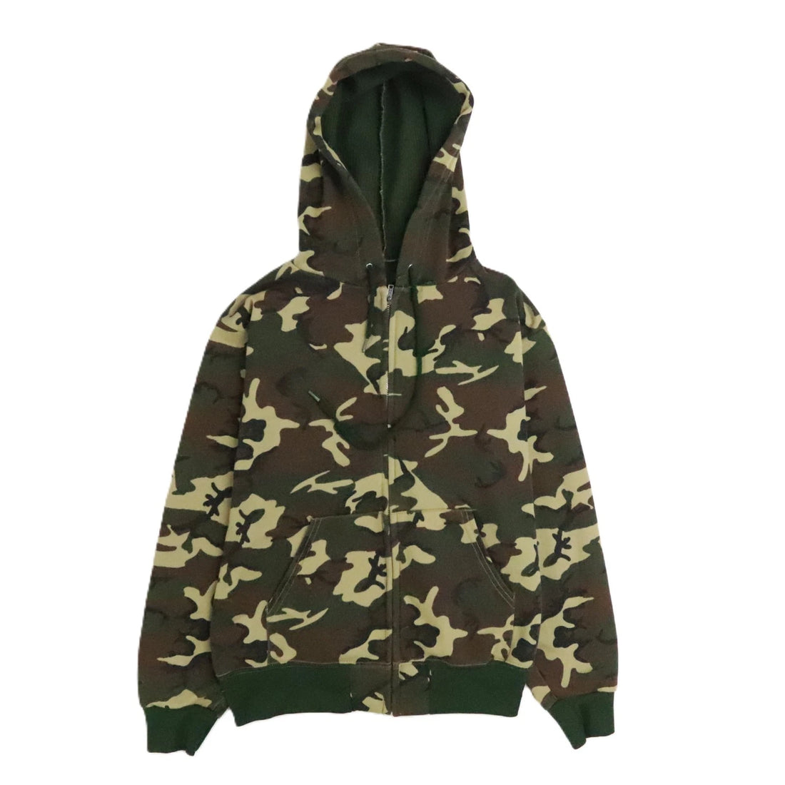 Vintage Camo Thermal Sweatshirt Hoodie Size Small 80s