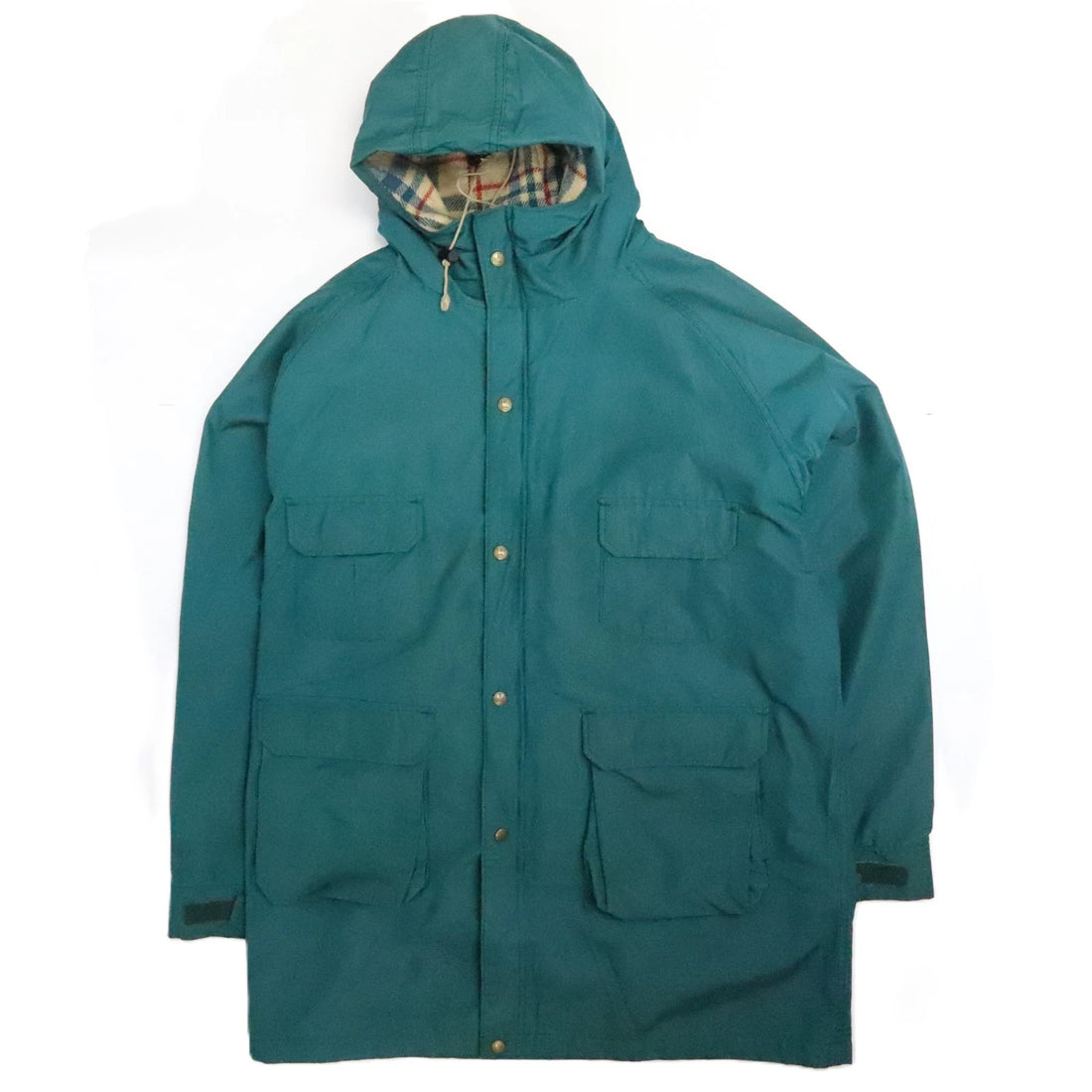 Vintage Lands End Parka Field Coat Jacket Size XL Green Wool Lined