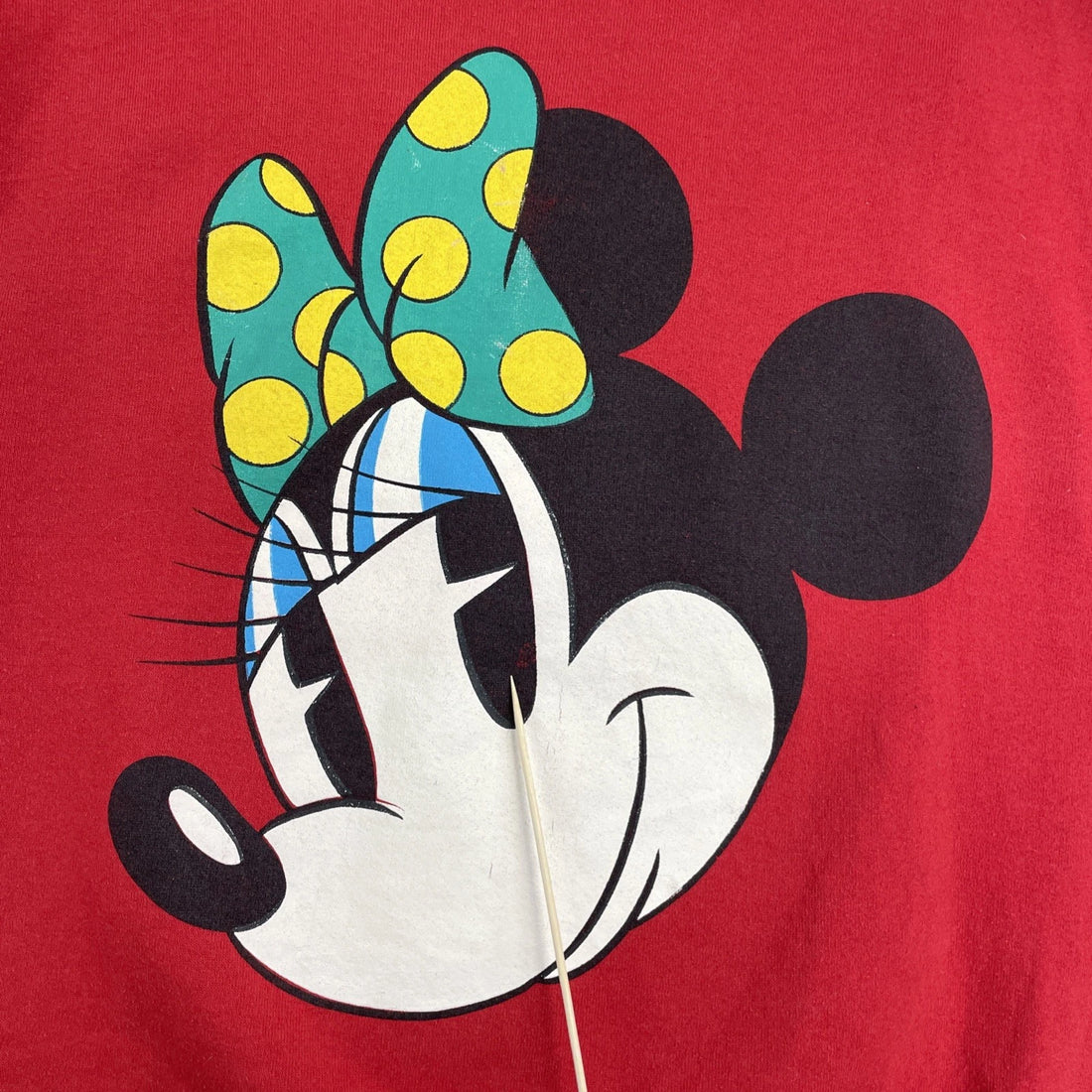 Vintage Mickey Mouse Disney Crewneck Sweatshirt Size Large Red Double Sided