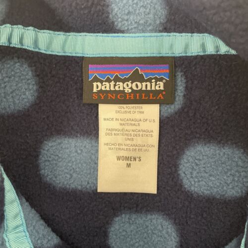 Patagonia Polka Dot Synchilla Snap T Fleece Jacket Womens Size Medium