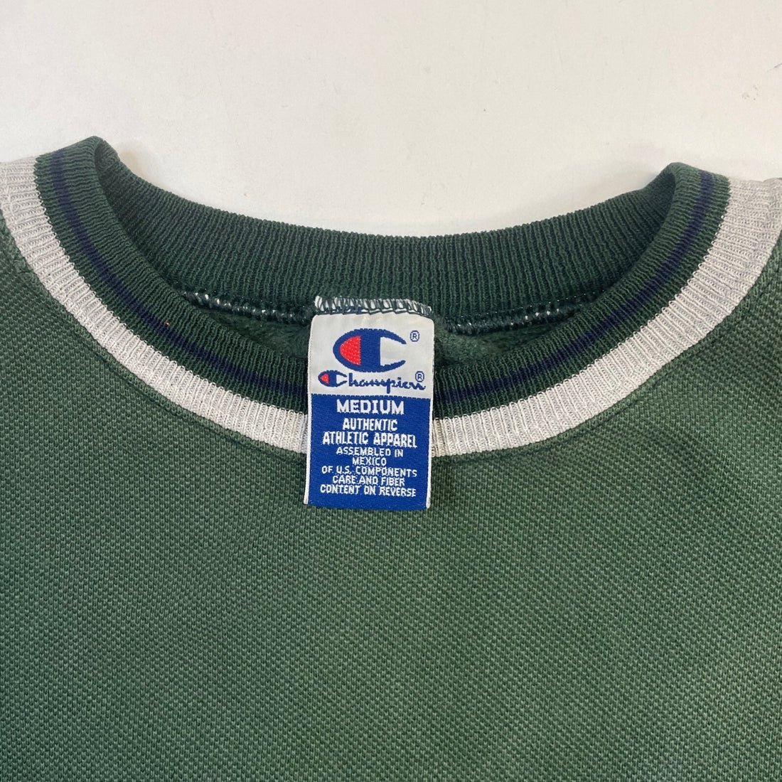 Vintage Champion Spell Out Crewneck Sweatshirt Size Medium Green 90s