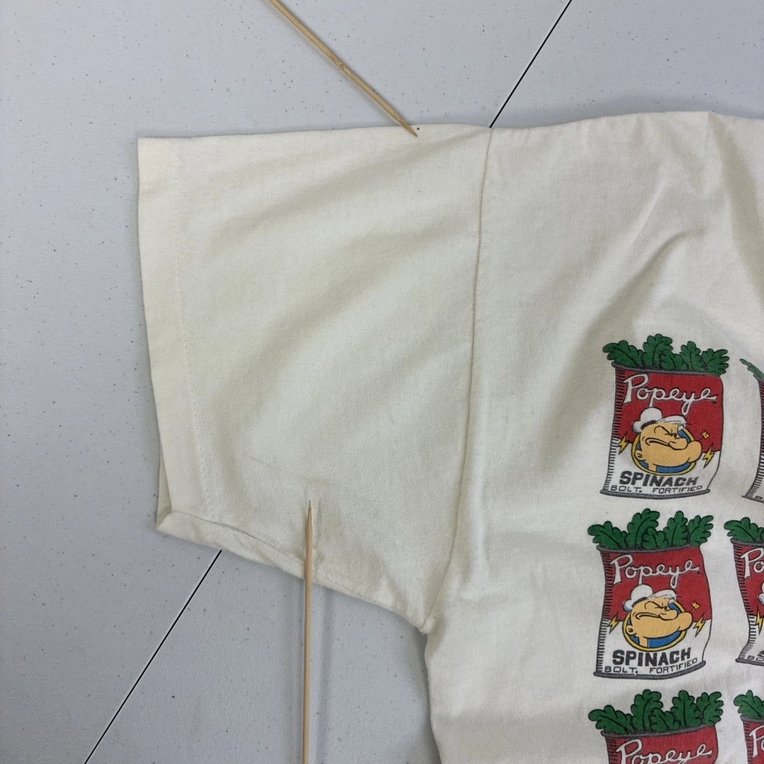Vintage Popeye Spinach Andy Warhol T-Shirt Size Large 1993 90s
