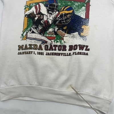 Vintage Michigan Wolverines Football Mazda Gator Bowl 1991 Sweatshirt XL NCAA