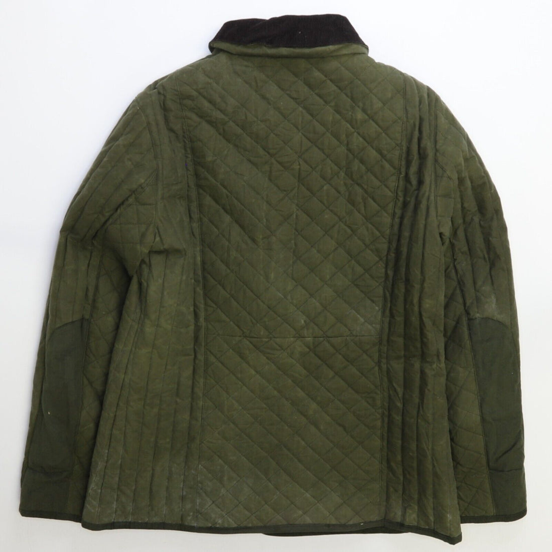 Barbour Dunnock Wax Coat Jacket Womens Size 10 Green Quilted