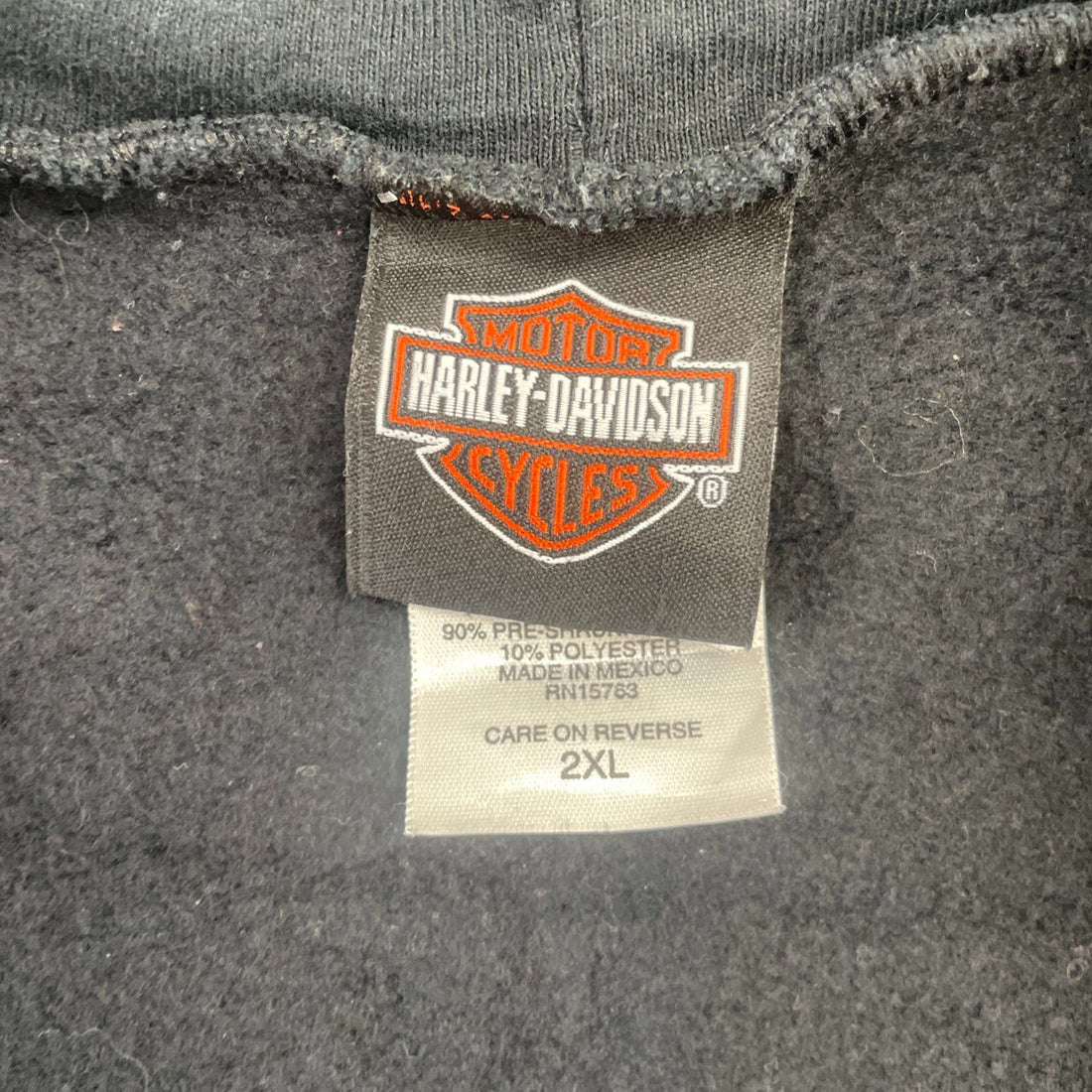 Harley Davidson Motorcycles Full Zip Sweatshirt Hoodie Size 2XL