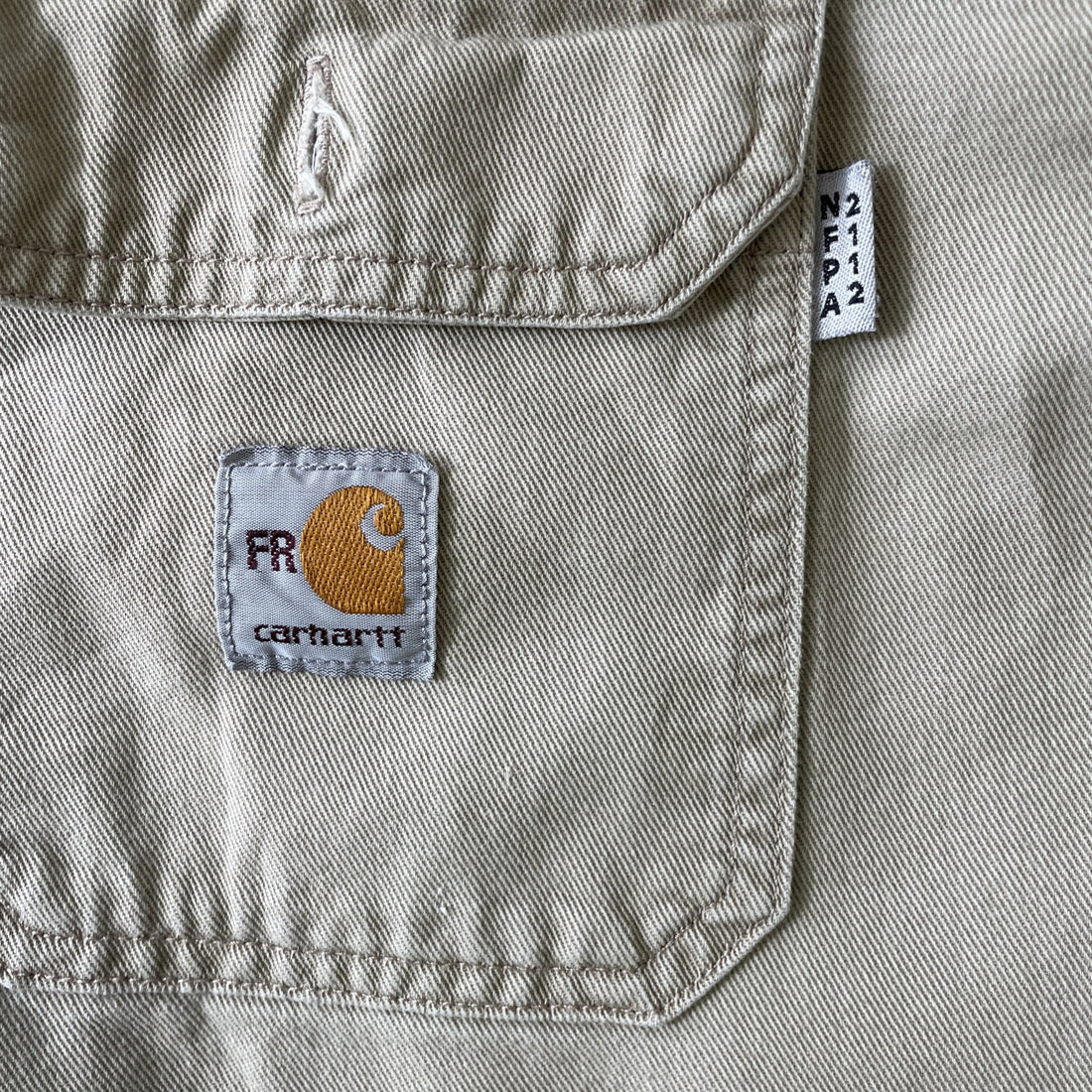 Vintage Carhartt Button Up Shirt Size XL Beige