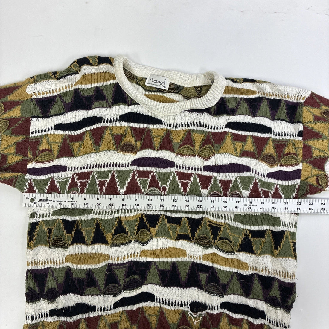 Vintage Protege 3D Knit Crewneck Sweater Size Large