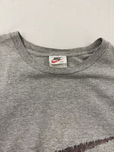 Vintage Nike Big Swoosh T Shirt Size 2XL Tall Gray Tag 90s