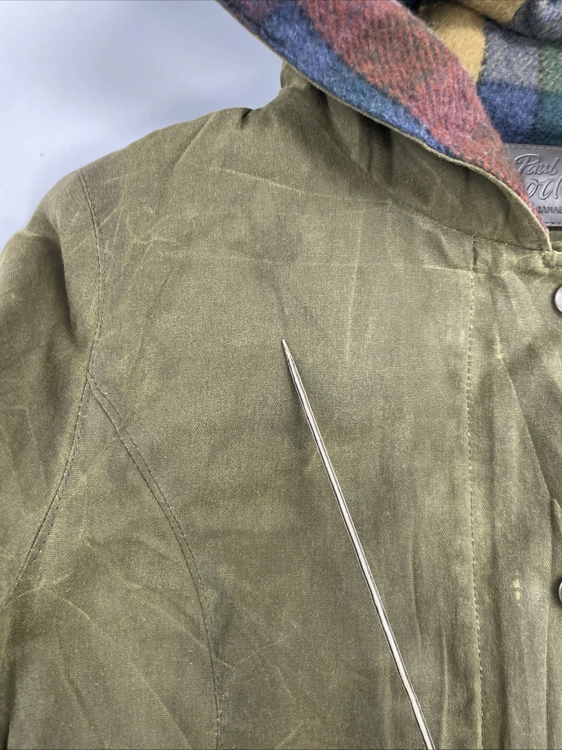 Vintage Paul Brodie Waxed Cotton Coat Jacket Size Small Green