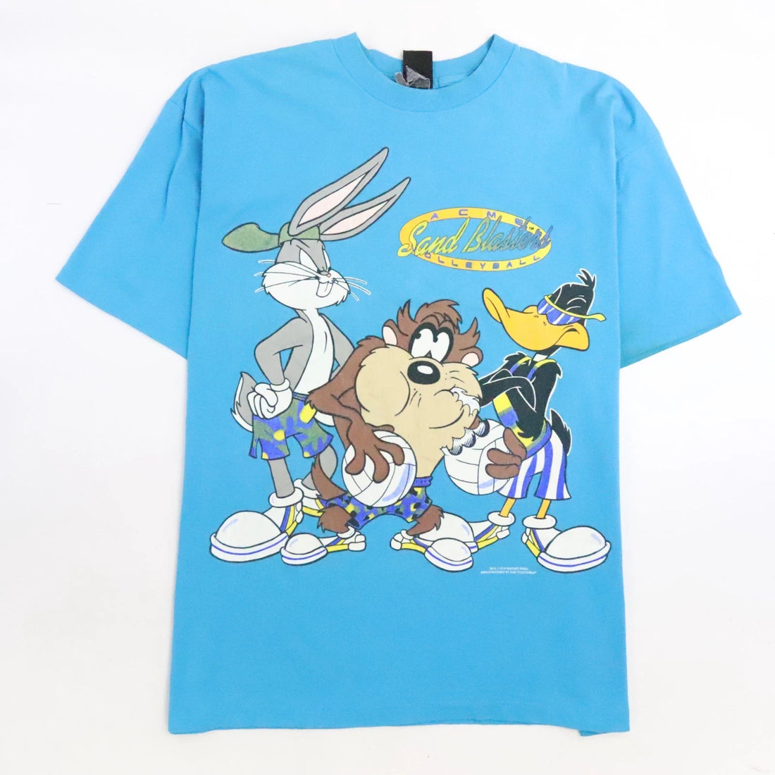 Vintage Looney Tunes Taz Sand Blaster Acme Volleyball T-Shirt Size XL 90s