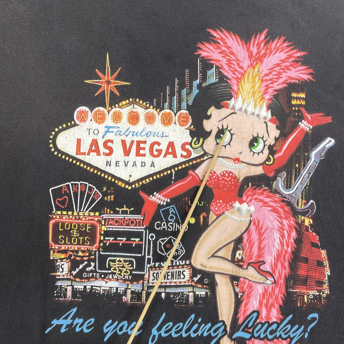 Vintage Betty Boop Las Vegas T-Shirt Size Large Cartoon Promo 2005