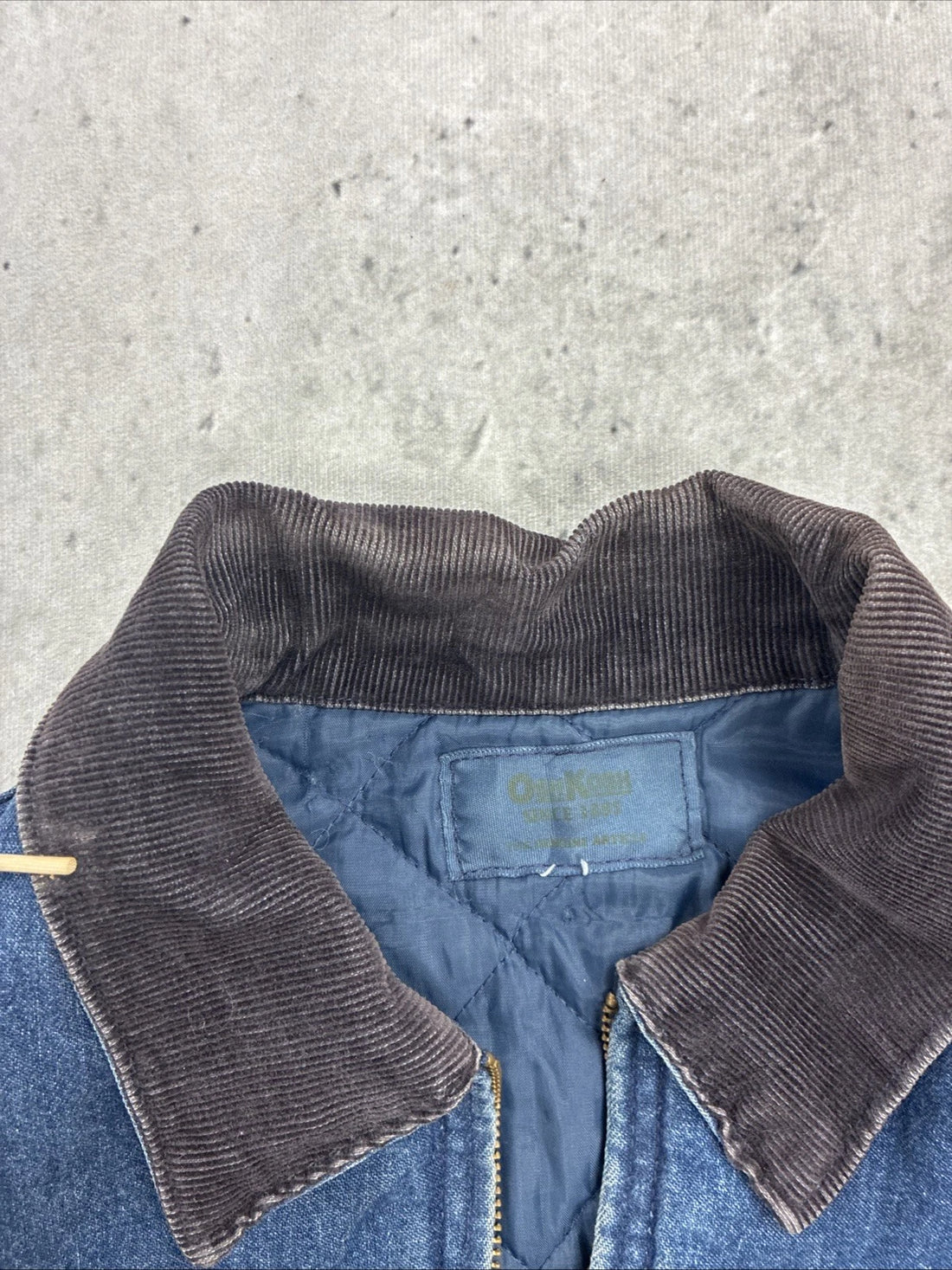Vintage Osh Kosh Denim Jacket Size Large Quilt Lined 70s