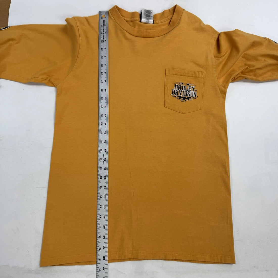 Vintage Harley Davidson Long Sleeve Pocket T-Shirt Size Medium Yellow
