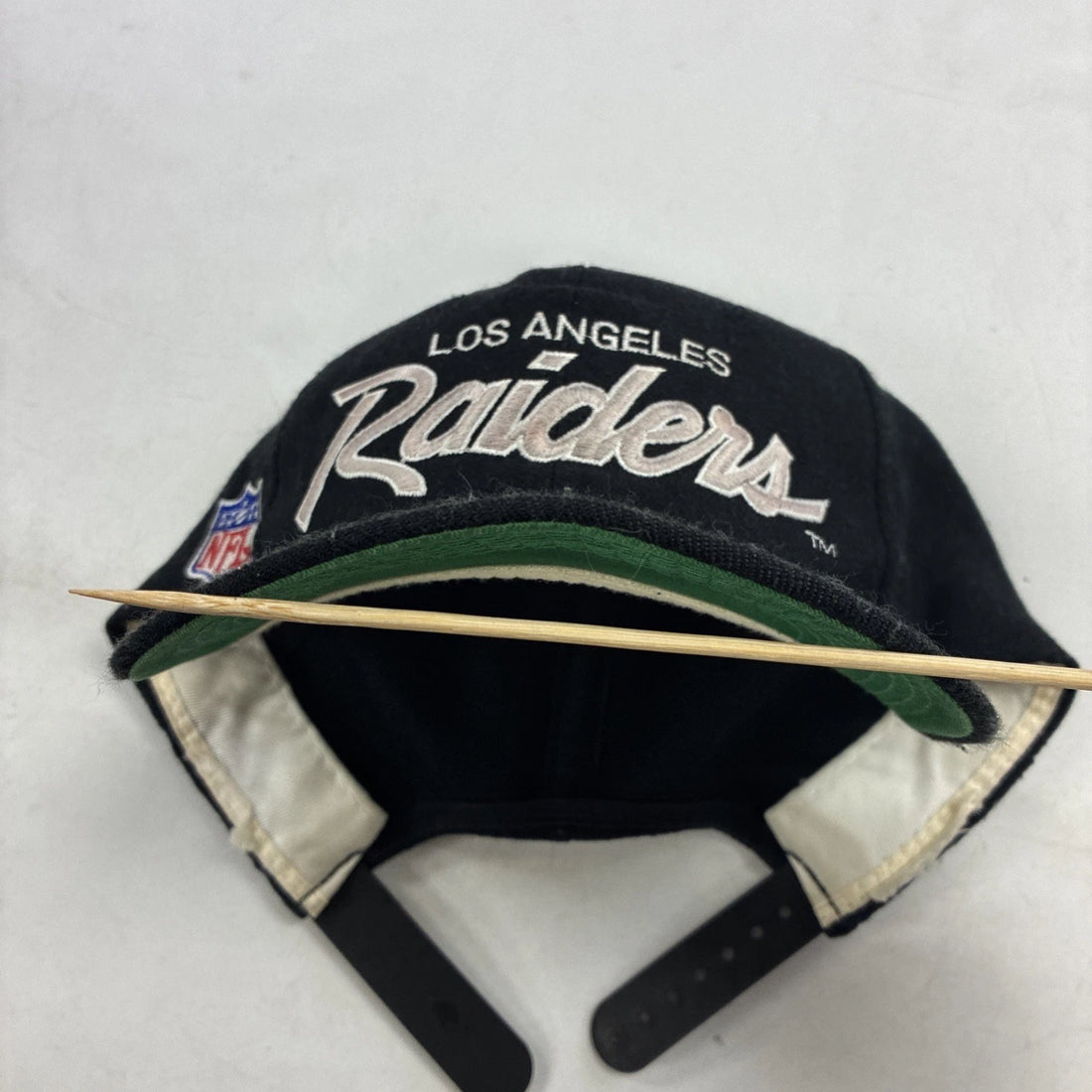Vintage Los Angeles Raiders Script Wool Snapback Hat Cap OSFA Black NFL