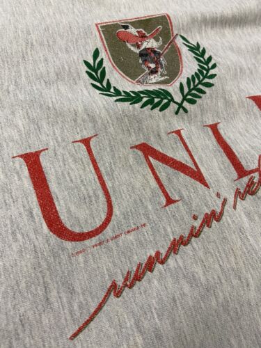 Vintage UNLV Running Rebels Sweatshirt Crewneck Size Large Gray 1999 90s NCAA