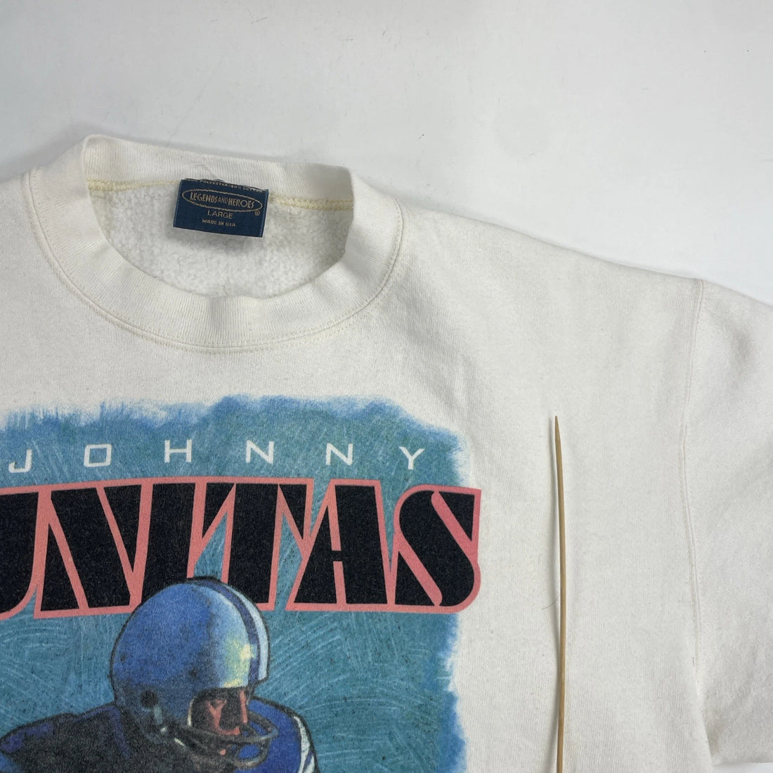 Vintage Johnny Unitas Baltimore Colts Football Crewneck Sweatshirt Large NFL