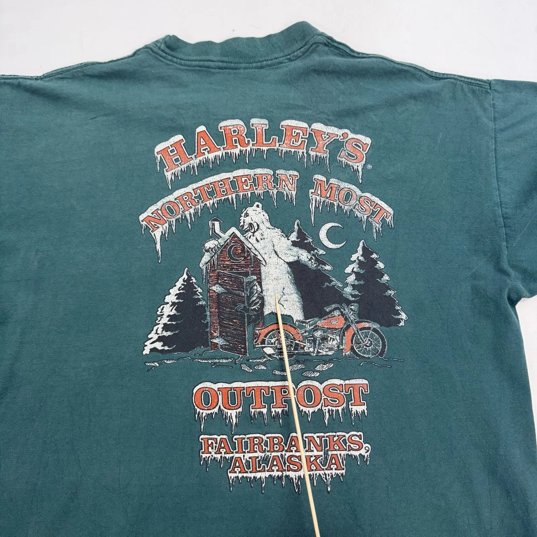 Vintage Harley Davidson Rules Pocket T-Shirt Size Large Polar Bear 90s