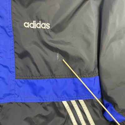 Vintage Adidas Windbreaker Light Jacket Size Large Blue Black