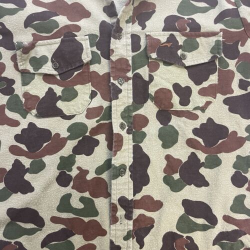 Vintage Duxbak Duck Camo Button Up Shirt Size XL Camouflage