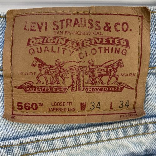 Vintage Levi Strauss & Co. 560 Denim Jeans Pants Size 34 X 34 – Throwback  Vault